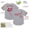 Custom Gray Crimson-White Mesh Authentic Throwback Baseball Jersey