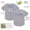 Custom Gray White-Navy Mesh Authentic Throwback Baseball Jersey