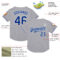 Custom Gray Royal-White Mesh Authentic Throwback Baseball Jersey