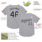 Custom Gray Black-White Mesh Authentic Throwback Baseball Jersey