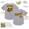Custom Gray Brown-Yellow Mesh Authentic Throwback Baseball Jersey