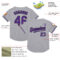 Custom Gray Purple-Black Mesh Authentic Throwback Baseball Jersey