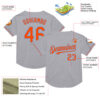 Custom Gray Orange-Powder Blue Mesh Authentic Throwback Baseball Jersey