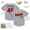 Custom Gray Red-Black Mesh Authentic Throwback Baseball Jersey