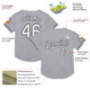 Custom Gray White-Black Mesh Authentic Throwback Baseball Jersey