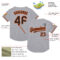 Custom Gray Black-Orange Mesh Authentic Throwback Baseball Jersey