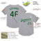 Custom Gray Green-White Mesh Authentic Throwback Baseball Jersey
