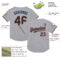 Custom Gray Black Powder Blue-Orange Mesh Authentic Throwback Baseball Jersey