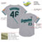 Custom Gray Black-Teal Mesh Authentic Throwback Baseball Jersey