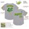 Custom Gray Kelly Green-Yellow Mesh Authentic Throwback Baseball Jersey