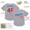 Custom Gray Red-Royal Mesh Authentic Throwback Baseball Jersey
