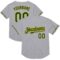 Custom Gray Green-Gold Mesh Authentic Throwback Baseball Jersey