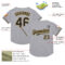 Custom Gray Black-Old Gold Mesh Authentic Throwback Baseball Jersey