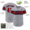 Custom Gray Red-Navy Authentic Baseball Jersey