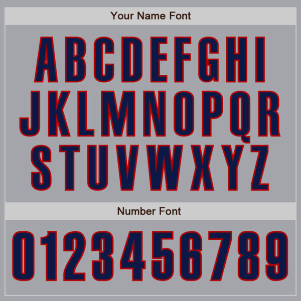 Custom Gray Navy-Red Authentic Baseball Jersey