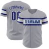 Custom Gray Royal-White Authentic Baseball Jersey