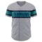 Custom Gray Navy-Teal Authentic Baseball Jersey