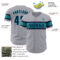 Custom Gray Navy-Teal Authentic Baseball Jersey