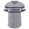 Custom Gray Navy-White Authentic Baseball Jersey