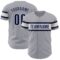 Custom Gray Navy-White Authentic Baseball Jersey