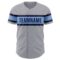 Custom Gray Navy-Light Blue Authentic Baseball Jersey