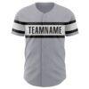 Custom Gray Black-White Authentic Baseball Jersey