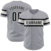 Custom Gray Black-White Authentic Baseball Jersey