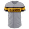 Custom Gray Brown-Gold Authentic Baseball Jersey
