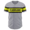 Custom Gray Neon Yellow-Black Authentic Baseball Jersey
