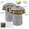Custom Gray Black-Gold Authentic Baseball Jersey