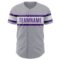 Custom Gray Purple-White Authentic Baseball Jersey