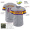 Custom Gray Purple-Gold Authentic Baseball Jersey
