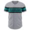 Custom Gray Black-Teal Authentic Baseball Jersey