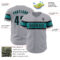 Custom Gray Black-Teal Authentic Baseball Jersey