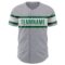 Custom Gray Kelly Green-White Authentic Baseball Jersey