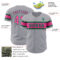 Custom Gray Pink-Kelly Green Authentic Baseball Jersey