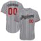 Custom Gray Black Pinstripe Red-White Authentic Baseball Jersey