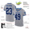 Gray0854-1 Custom Gray Navy-Light Blue Mesh Authentic Throwback Football Jersey