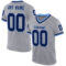 Gray0854 Custom Gray Navy-Light Blue Mesh Authentic Throwback Football Jersey