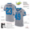 Gray0855-1 Custom Gray Blue-Navy Mesh Authentic Throwback Football Jersey