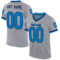 Gray0855 Custom Gray Blue-Navy Mesh Authentic Throwback Football Jersey