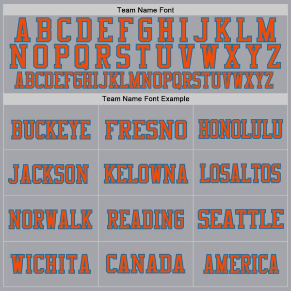 Custom Gray Orange-Blue Mesh Authentic Throwback Football Jersey