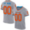 Gray0857 Custom Gray Orange-Blue Mesh Authentic Throwback Football Jersey