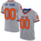 Custom Gray Orange-Royal Mesh Authentic Throwback Football Jersey