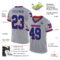 Gray0860-1 Custom Gray Royal-Red Mesh Authentic Throwback Football Jersey