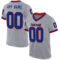 Gray0860 Custom Gray Royal-Red Mesh Authentic Throwback Football Jersey