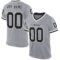 Custom Gray Black-White Mesh Authentic Throwback Football Jersey
