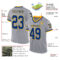 Gray0863-1 Custom Gray Royal-Gold Mesh Authentic Throwback Football Jersey