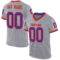 Gray0864 Custom Gray Purple-Orange Mesh Authentic Throwback Football Jersey