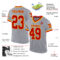 Gray0865-1 Custom Gray Red-Gold Mesh Authentic Throwback Football Jersey